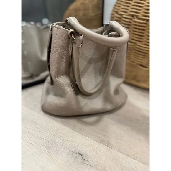 Furla Women's Taupe Convertible Leather Tote Bag with Zippered Pocket - Picture 11 of 13